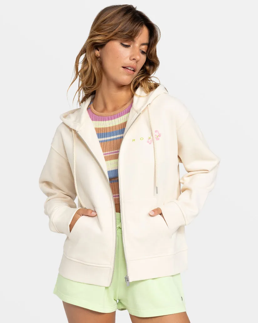 Roxy Evening Hike Zip Up Hoodie - PARCHMENT