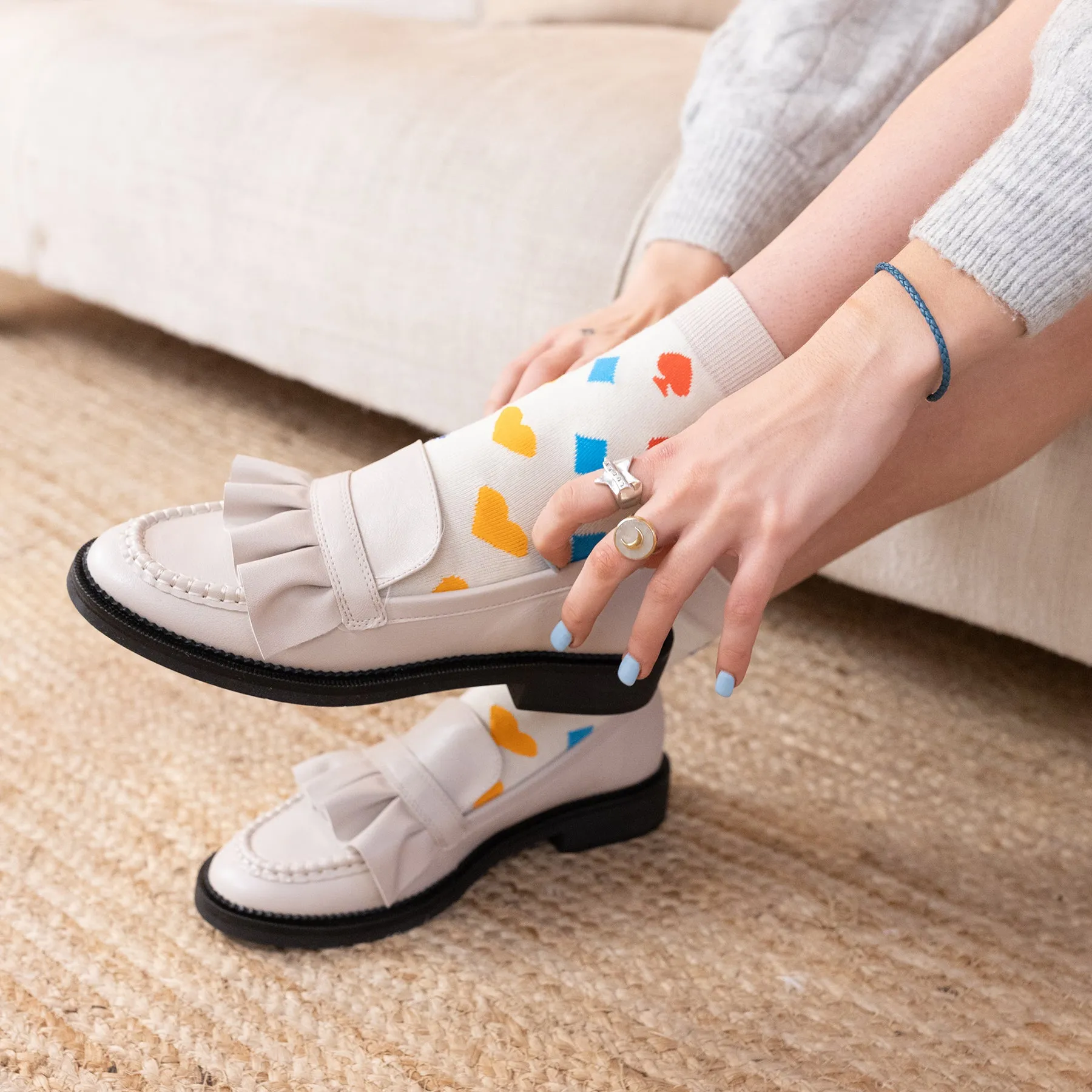 Royal Flush Women's Socks - Beige