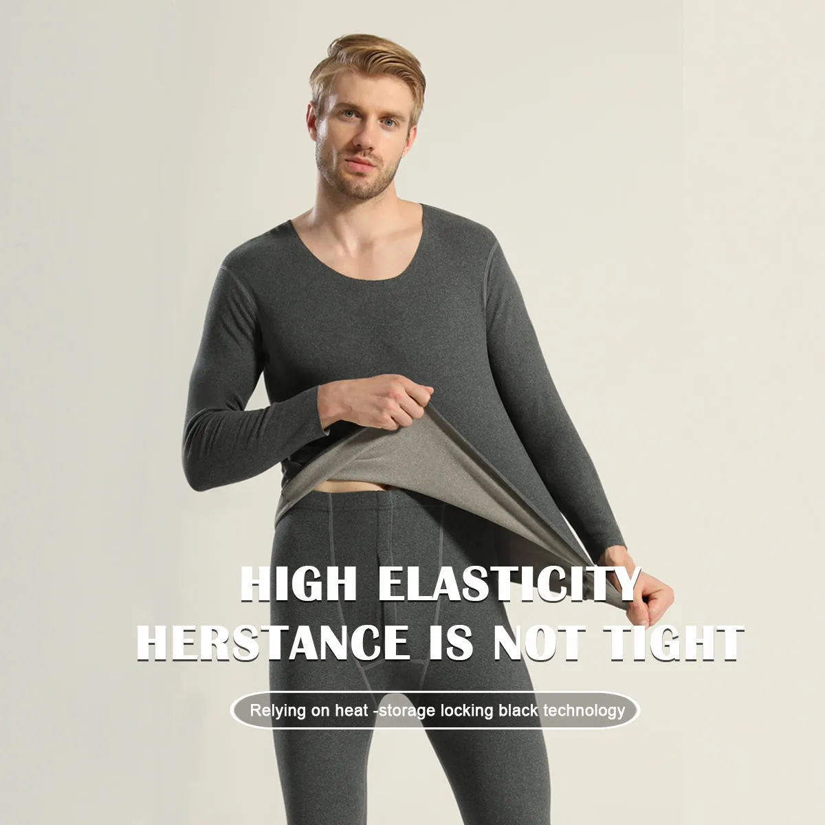 Sidiou Group Winter Woolen Silk Warm Soft Stretch Long Johns For Men And Women 2 Piece Bottoming Shirt And Leggings Thermal Underwear Set