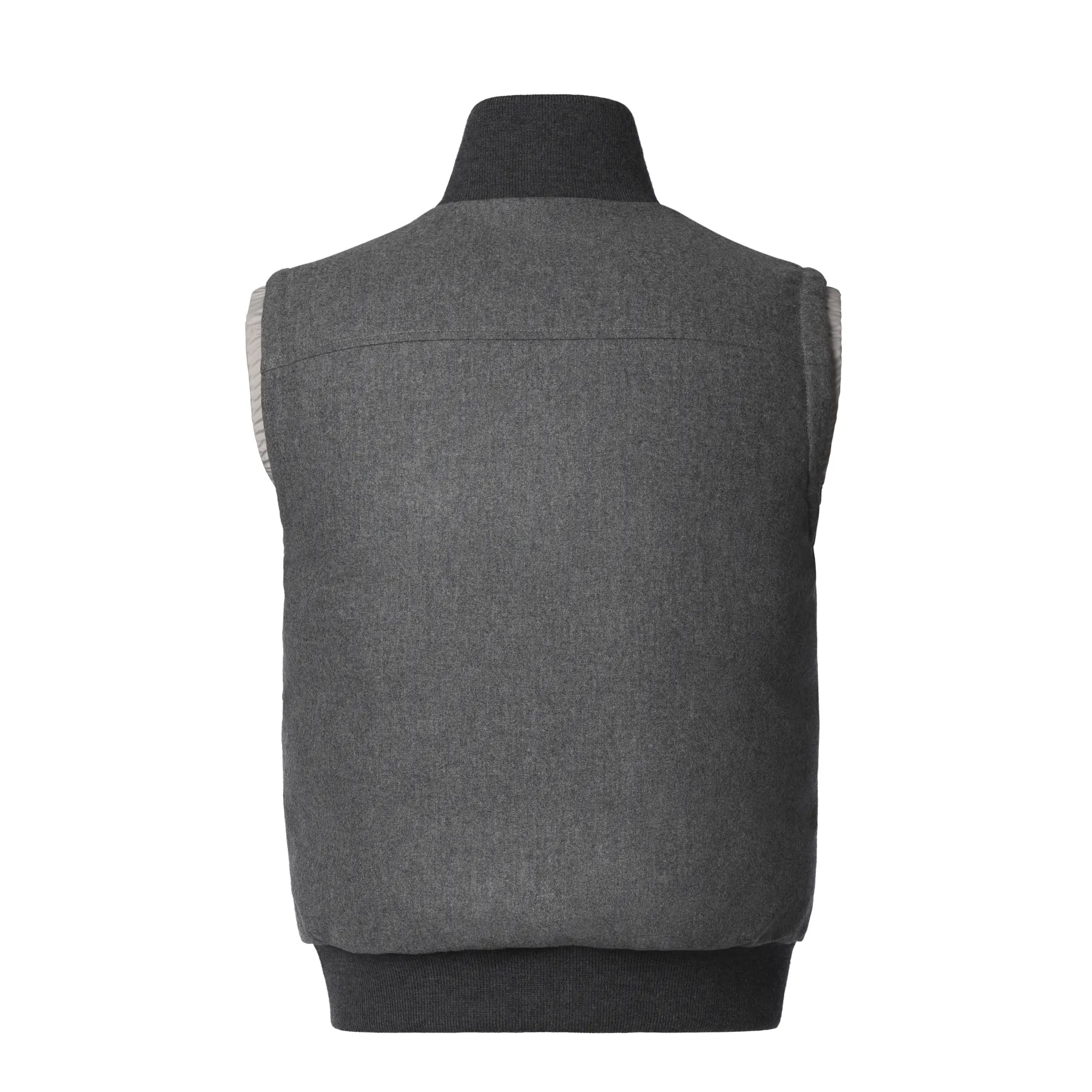 Suede and Wool Padded Vest in Beige