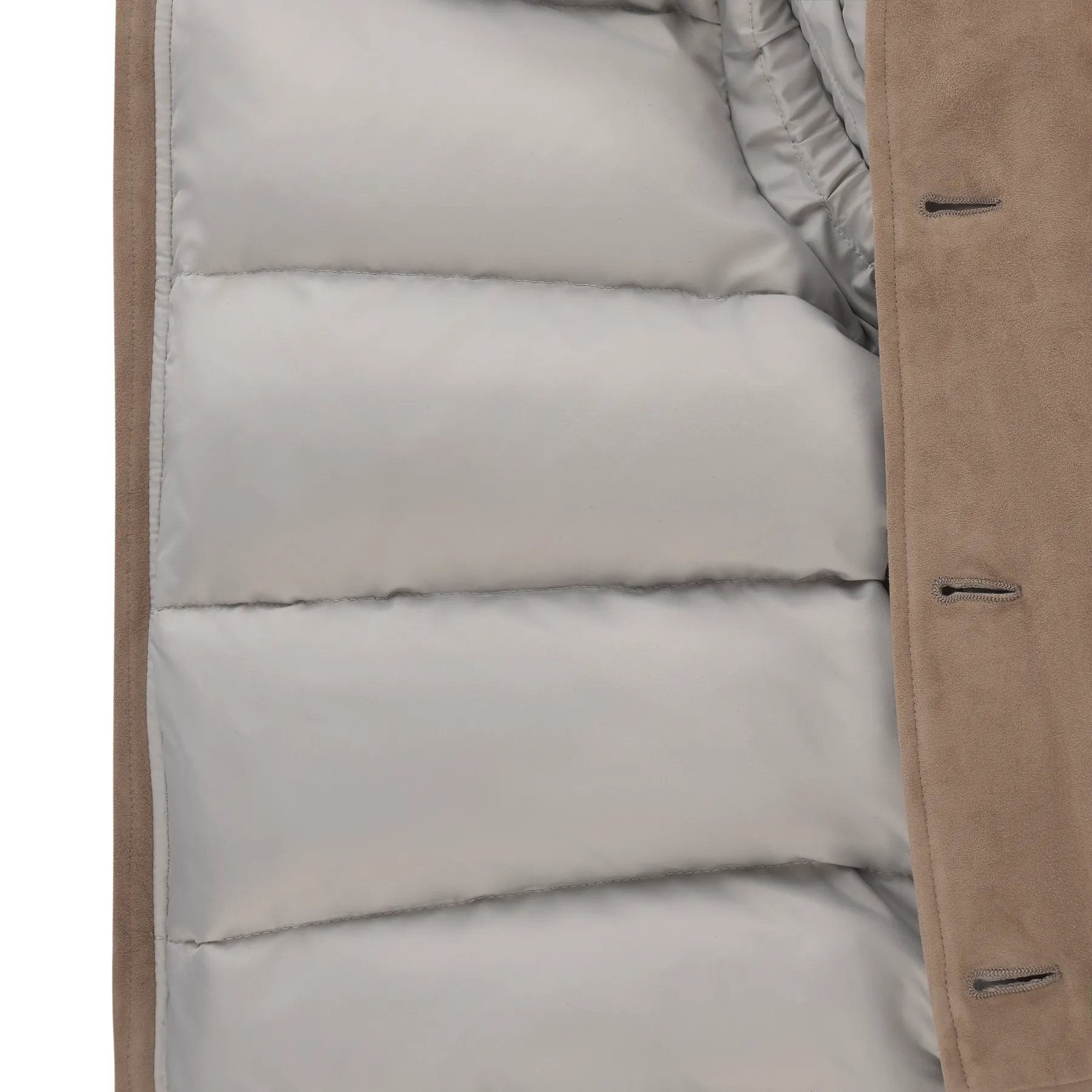 Suede and Wool Padded Vest in Beige