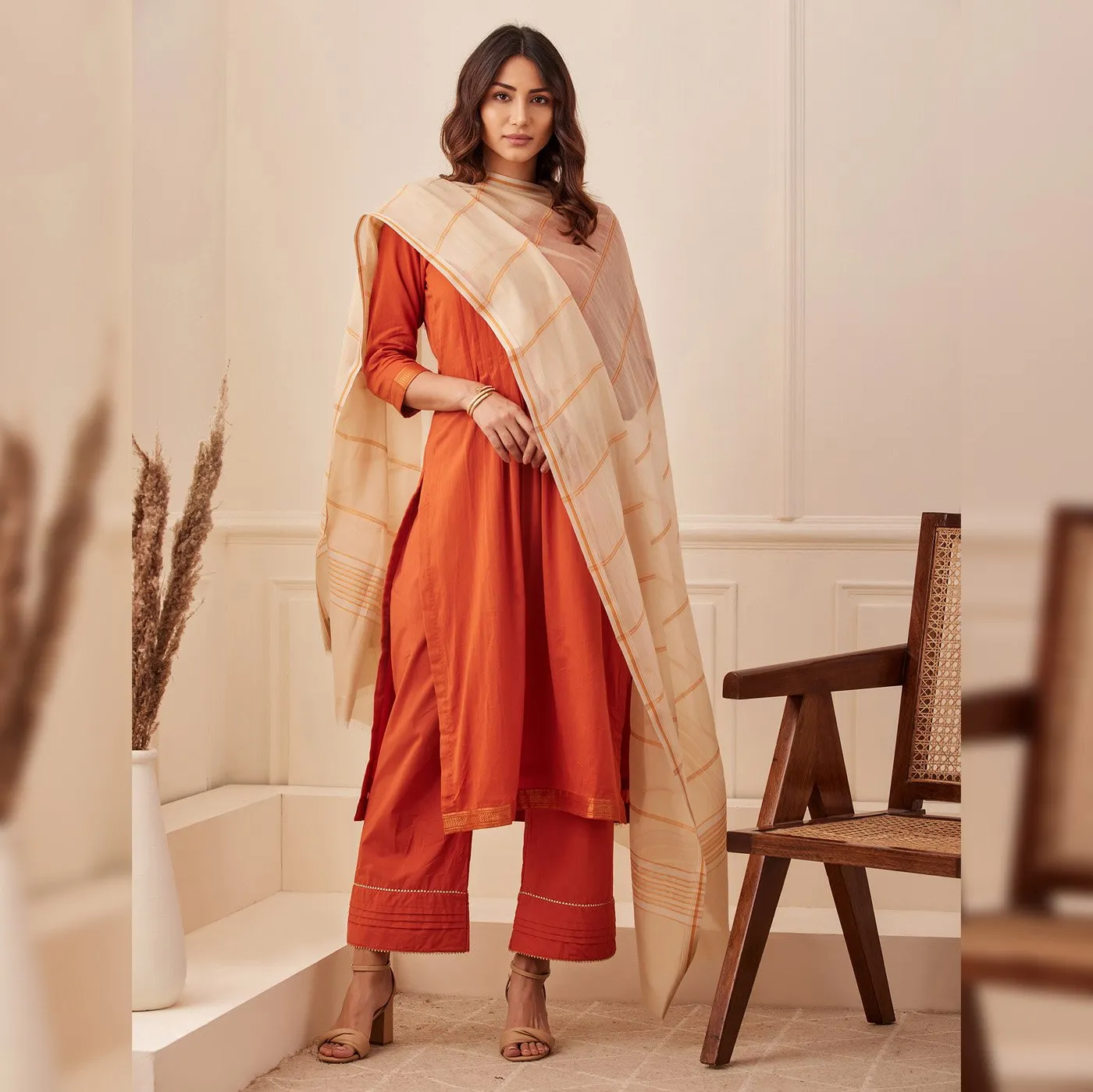 Tangerine Orange Suit Co-ord Set