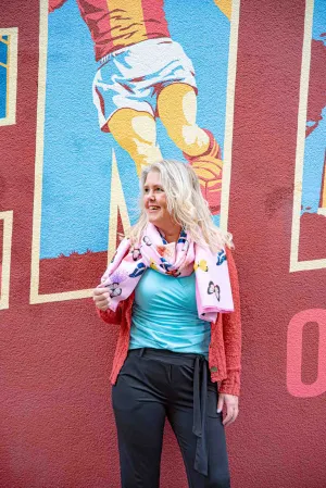 Tantilly classic scarf- pink butterfly