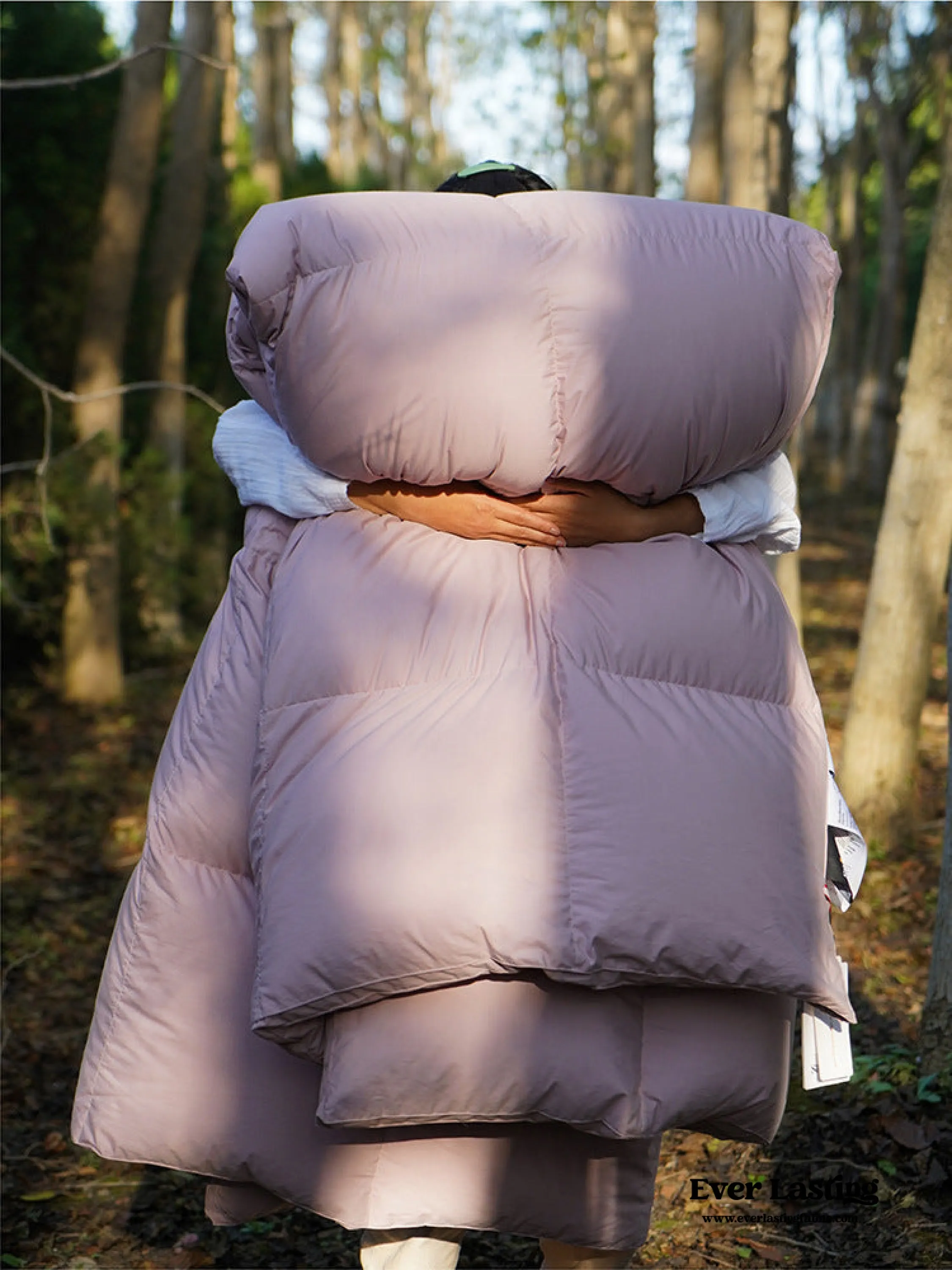 Ultra Fluffy Goose Down Duvet Insert Comforter / Purple