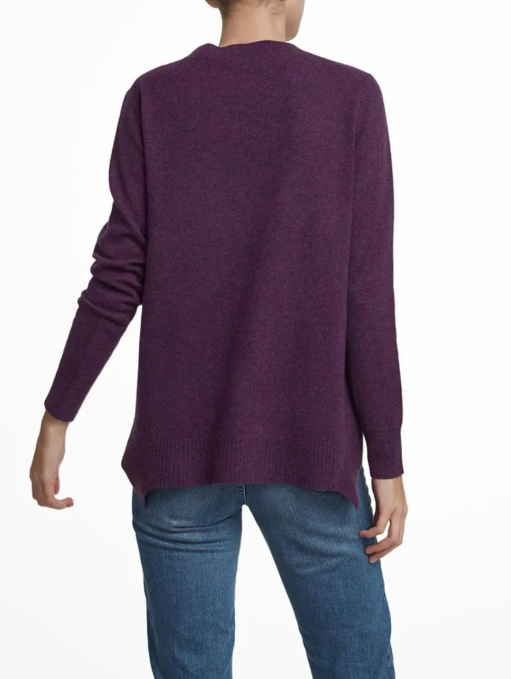 White   Warren- Cashmere Hi Lo Crewneck