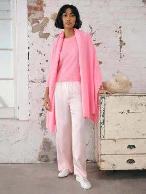 White   Warren - Cashmere Travel Wrap in Neon Peony