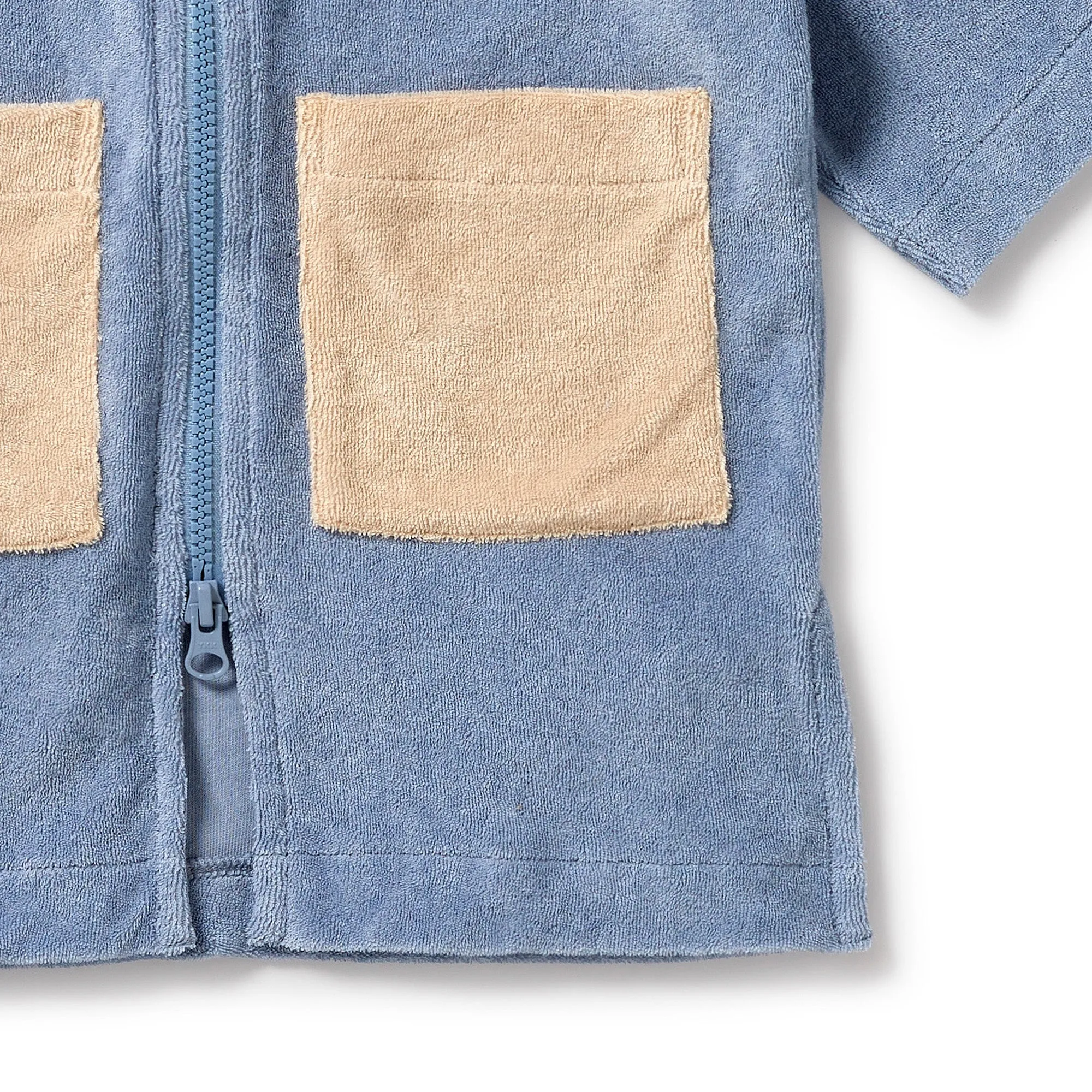Wilson and Frenchy Dusty Blue Organic Terry Hooded Towel