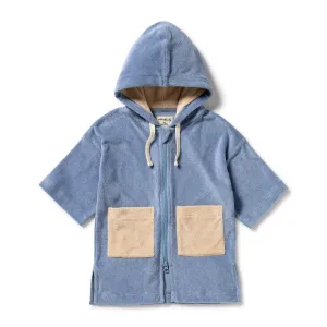 Wilson and Frenchy Dusty Blue Organic Terry Hooded Towel
