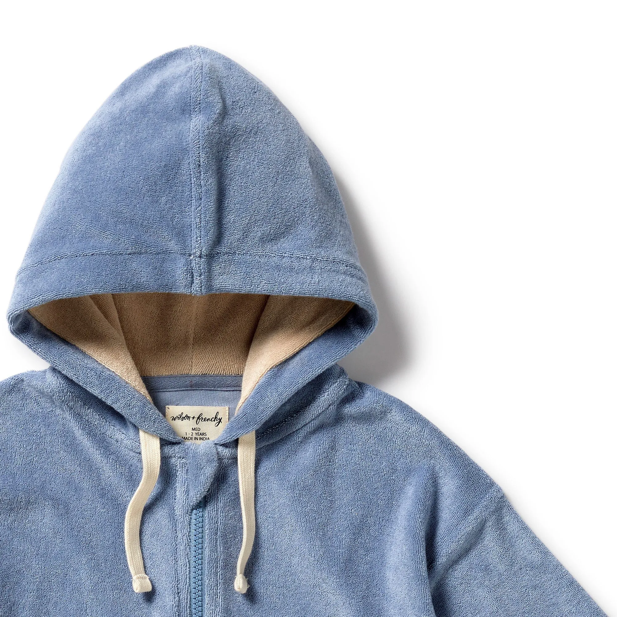 Wilson and Frenchy Dusty Blue Organic Terry Hooded Towel