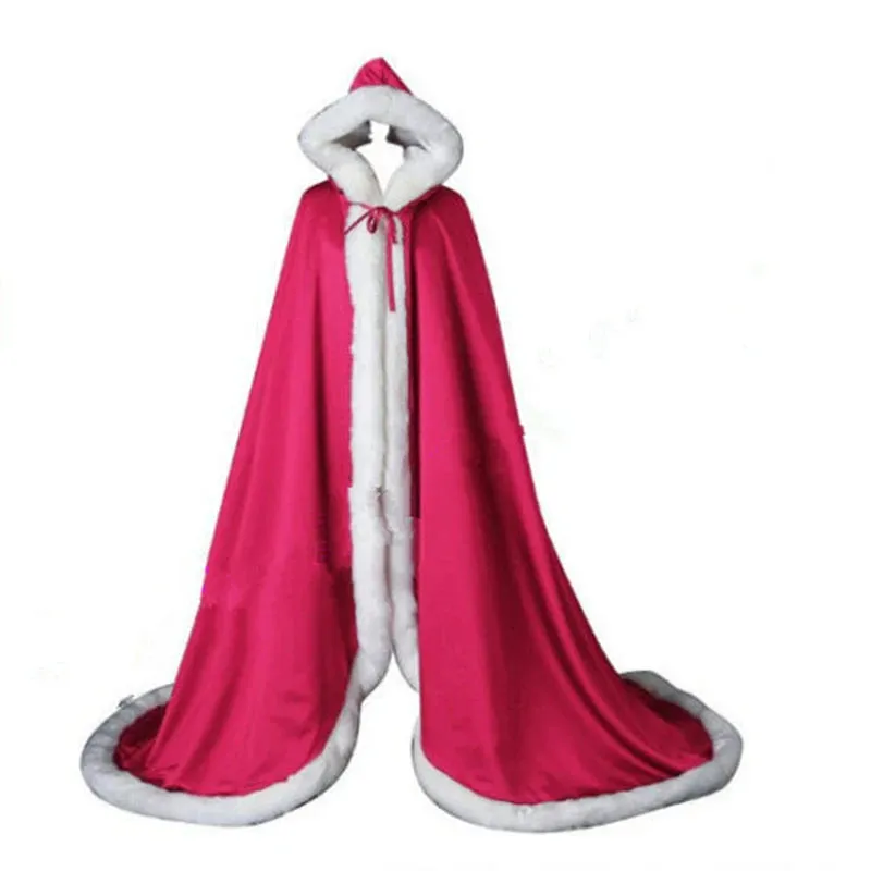 Winter Wedding Cape Bridal Jacket Wrap Shawl Floor Length Party Wraps Accessory
