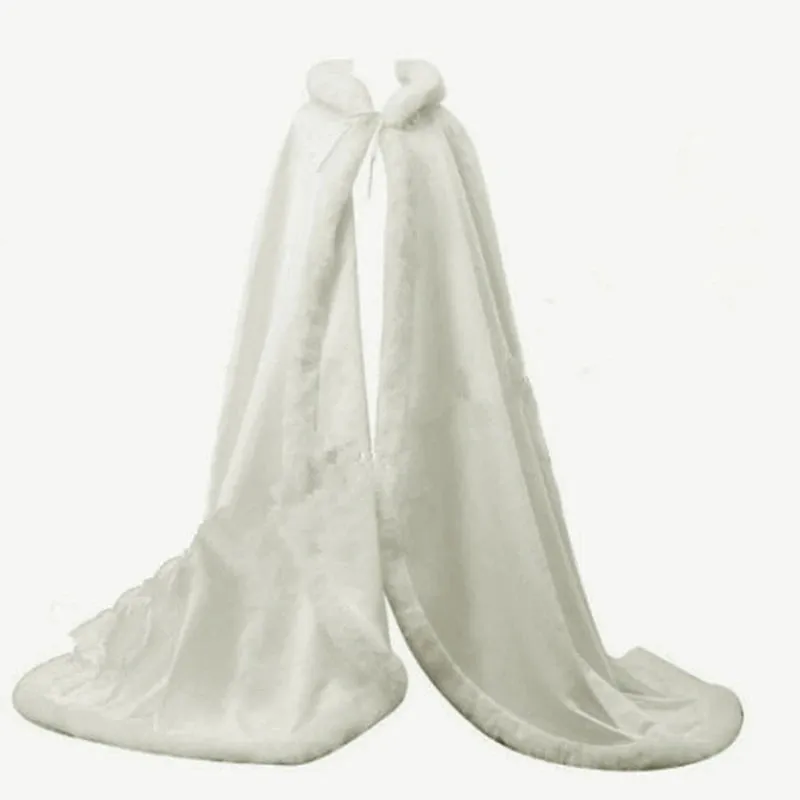 Winter Wedding Cape Bridal Jacket Wrap Shawl Floor Length Party Wraps Accessory
