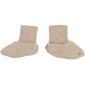Wool Fleece Booties - khaki melange